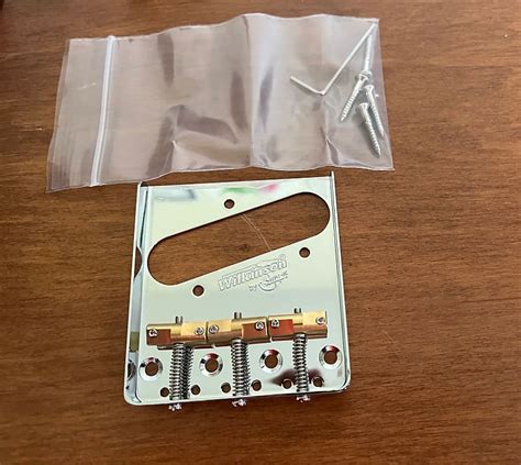 Left-Handed Wilkinson Telecaster Bridge - Chrome | Reverb