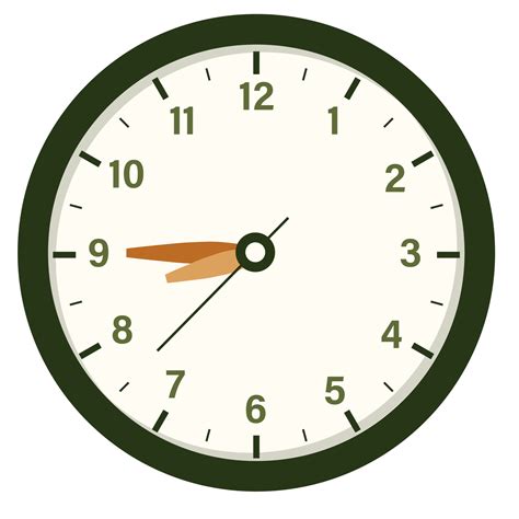 Wall Analog Clock Design Show at 8.45, Time and Clock Illustration ...
