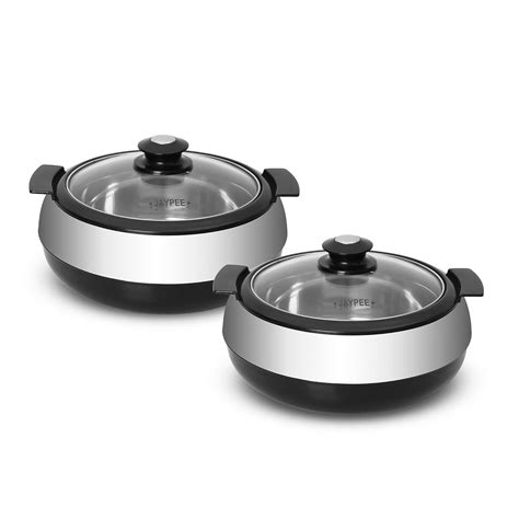 Buy Jaypee Glasserol Serving Casserole Twin Set Inner Stainless Steel ...