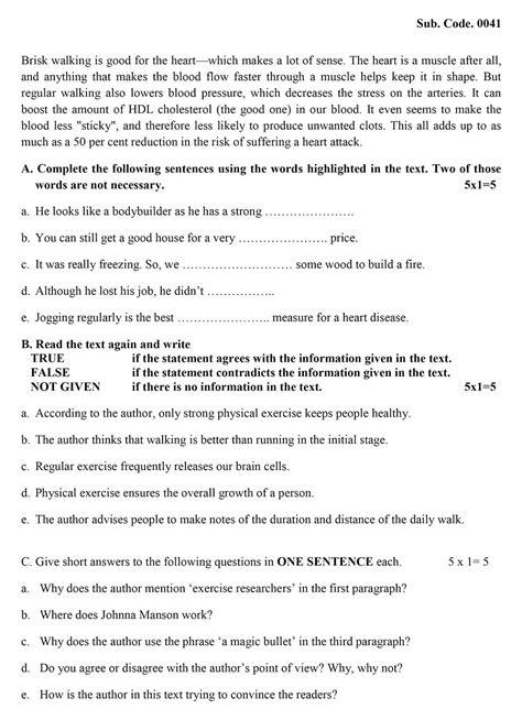 Class 12 CDC Model Questions Solutions of English 的图像结果
