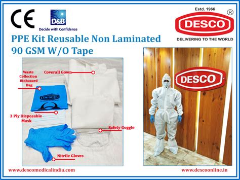 PPE Kit Reusable Non-Laminated 90 Gsm W/O Tape | Desco