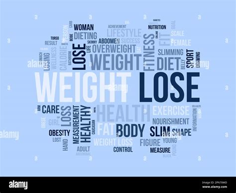 Word cloud background concept for weight Lose. Diet with healthy food for losing overweight or ...