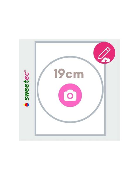 Design now online your own 19cm Custom Edible print on chocolate transfer sheets round