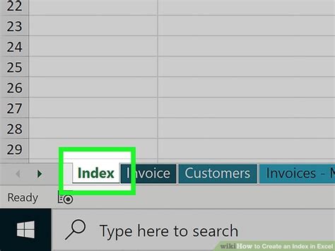 Image result for How to Create Index File in Excel