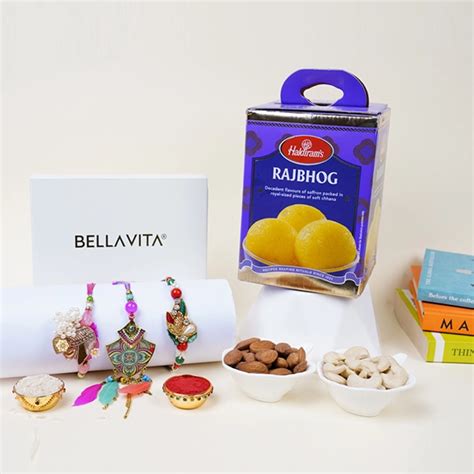 Send 2 Zardozi Rakhi N Lumba rakhi with Bellavita Perfume Set Online ...