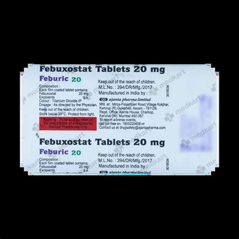 FEBURIC 20MG TABLET 15'S Price, Uses, Side Effects & Substitutes | Medkart