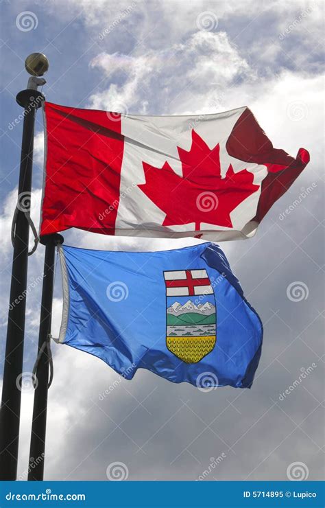 Flags of Alberta and Canada Stock Image - Image of banner, travel: 5714895