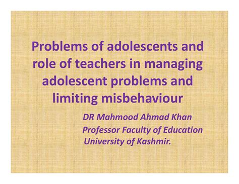 Adolescents - By Dr.Anamika Mishra - Problems of adolescents and role ...