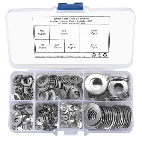 Wave Spring Washers, 300 Pcs 304 Stainless Steel Curved Spring Washers ...