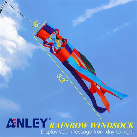 Anley 0.5-ft W x 3.3-ft H Rainbow Windsock at Lowes.com