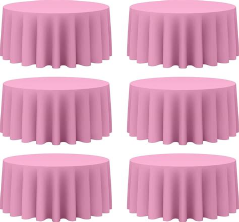 Amazon.com: BRILLMAX 6 Pack Pink Round Tablecloths 132 Inch - Circle ...