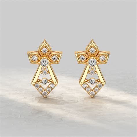 Get Geometric Diamond Sparkle Studs – Prachha Jewels