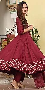 ANNI Designer Women's Cotton Blend Straight Kurti with Palazzos ...