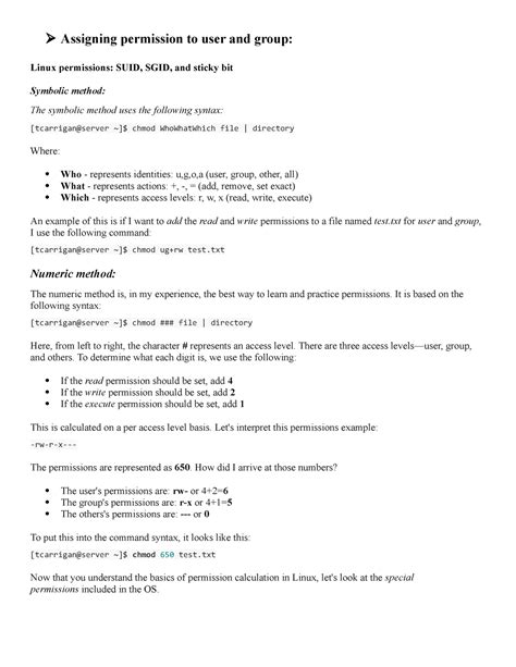 Permission - Assigning permission to user and group: Linux permissions ...