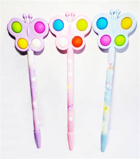 CRAZYGOL Popit Pen Dimple Pop It Push Bubble Sensory pen set of 3 Ball ...