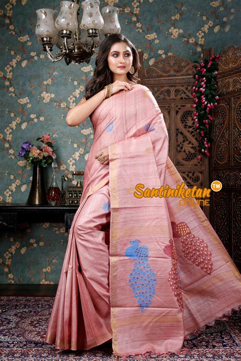 Desi Tussar Peacock Motif Jamdani Weave Saree SN20228540