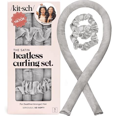 Kitsch Satin Heatless Curling Set - Hair Rollers for Heatless Curls ...