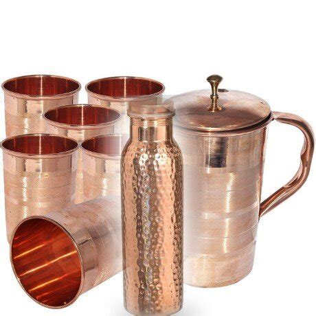 Buy Copper Luxury Design Jug Pitcher with 6 Copper Luxury Glass ...
