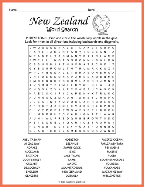 New Zealand Native Crossword