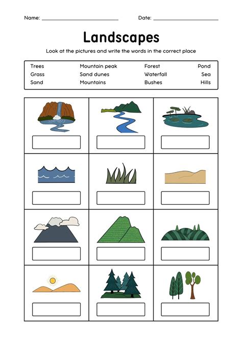 Landscape Worksheet 的图像结果