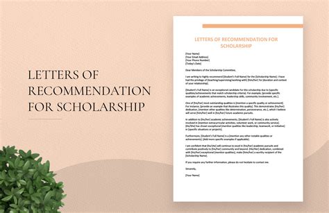 Scholarship Recommendation Letter Templates in Google Docs - FREE ...