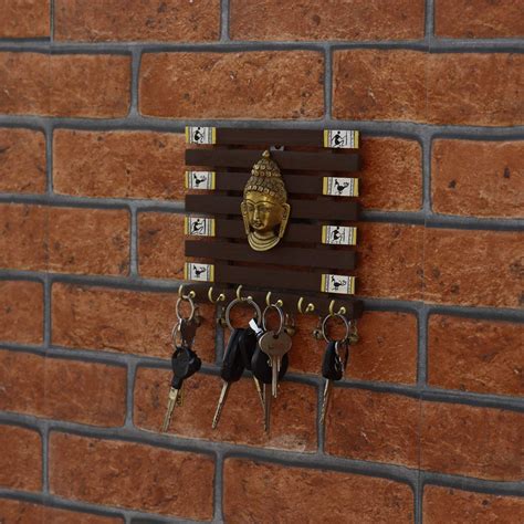 Handmade Brass Buddha Motif | Warli Hand-Painted Key Holder | Madhuban ...