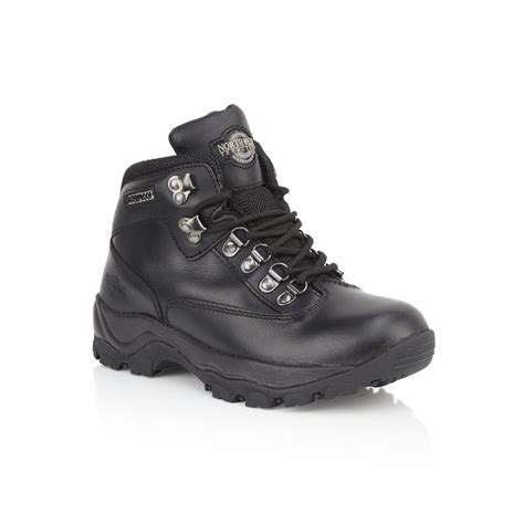 Peak Womens Leather Waterproof Walking Boots Black | Rugged Design