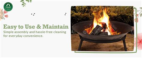TrustBasket Bonfire Pit with Stand | Portable Fire Pit for Home and ...