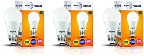 Buy wipro Garnet 5W LED Bulb for Home & Office |Warm White (2700K ...