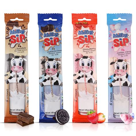 Magical Milk Straws - 4 Pack Bundle of Flavored Straws for Milk ...