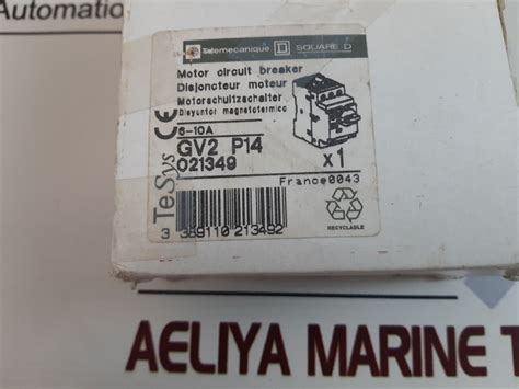 Telemecanique Gv2-p14/6-10A Motor Circuit Breaker – Aeliya Marine Tech