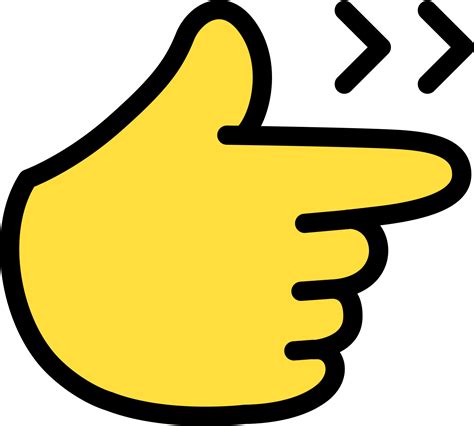 Pointing hand right, index finger, Click button right Cute Cartoon Hand ...