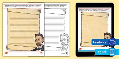 Eighth Grade Gettysburg Speech Writing Worksheet