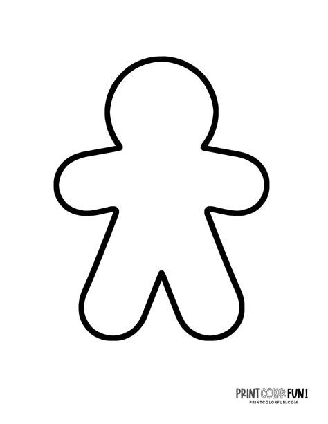 Large blank gingerbread man coloring printable | Gingerbread man ...