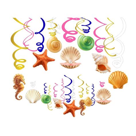 Kristin Paradise 30Ct Seashell Hanging Swirl Decorations, Ocean Shell ...