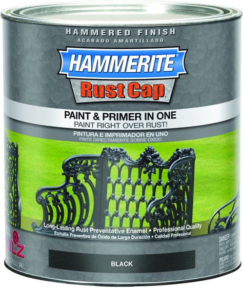 Masterchem 43140 1 Quart Hammered Black Hammerite Rust Cap Enamel Paint ...