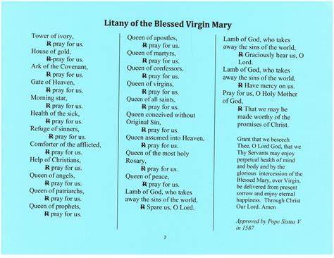 What Is The Litany Of Mary at Margaret Carlin blog