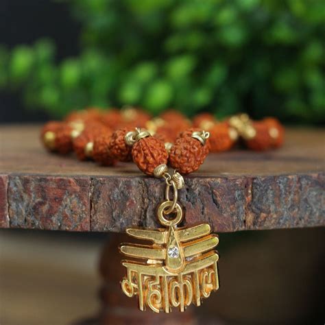 Buy Rudraksha Mahakal Necklace Gold Plated Online - Divine Hindu