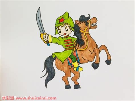 保尔柯察金骑马简笔画,骑马简笔画简单,骑马的简笔画儿童画_大山谷图库