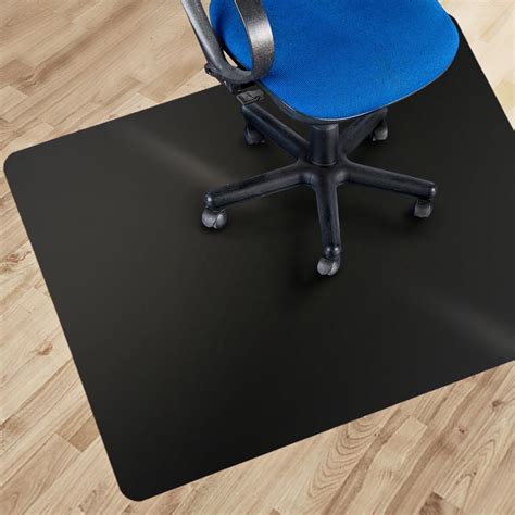 Office Marshal Black Polycarbonate Office Chair Mat - 30" x 48" - Hard ...