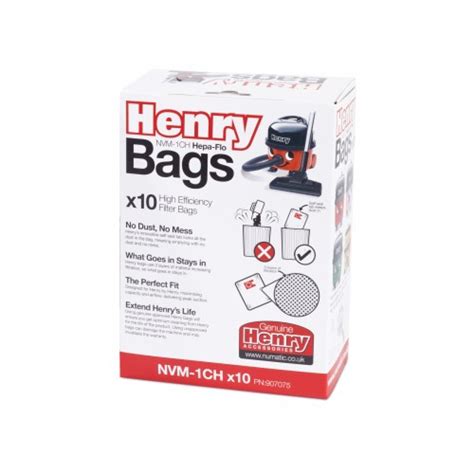 Henry Vacuum Bags - 10 Pack - NVM 1CH Hepaflo Vacuum Bags - McKechnie ...