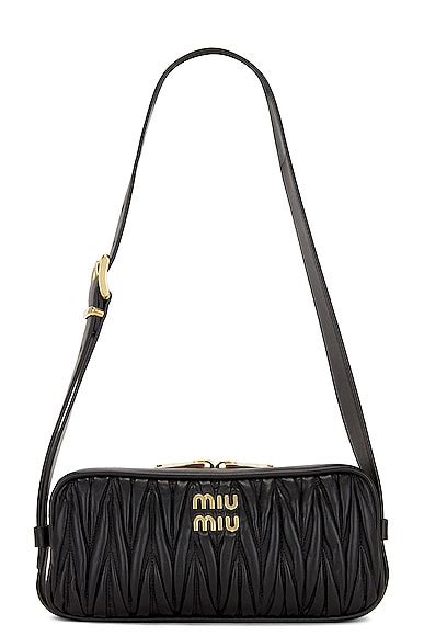 Miu Miu Matelasse Camera Handbag in Black | FWRD