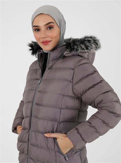 Gray - Fully Lined - Polo neck - Puffer Jackets