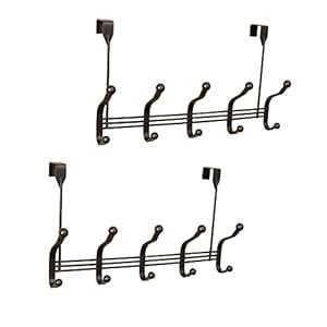 Home Basics Five Double Hook Over The Door Clothes Rack (2 Pack ...