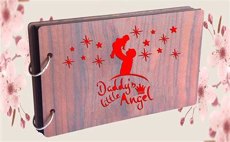 GiftsCafe Daddy's Little Angel Wooden Photo Album (26 cm x 16 cm x 4 cm ...