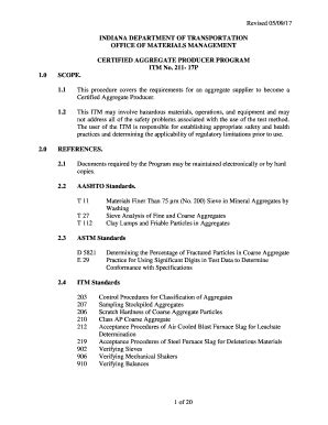 Fillable Online Indiana Certified Aggregate Producer Program ITM No ...