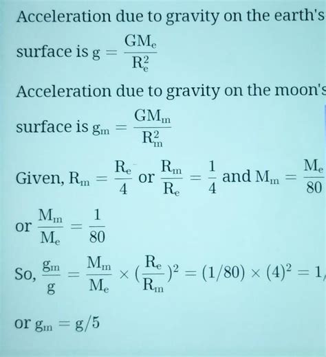 The mass of moon is 80 times lesser than the mass of earth. Its radius ...