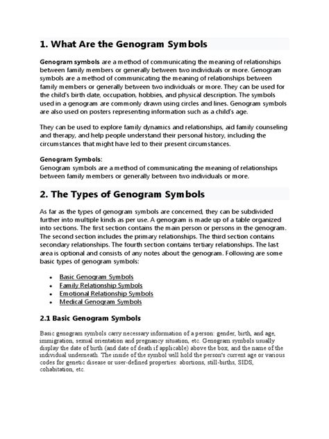 Genogram Symbols | PDF | Interpersonal Relationships