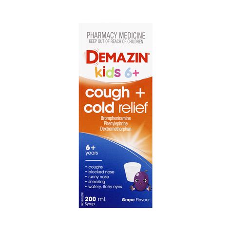 Cold & Cough Syrup For Kids (6+) | Grape Flavour | Demazin