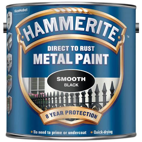 Hammerite Metal Paint 2.5L - Smooth Black | DIY - B&M